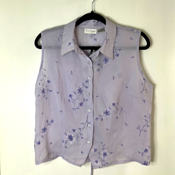 Gloria Vanderbilt Cropped Sleeveless Shirt - Picture 1 of 5